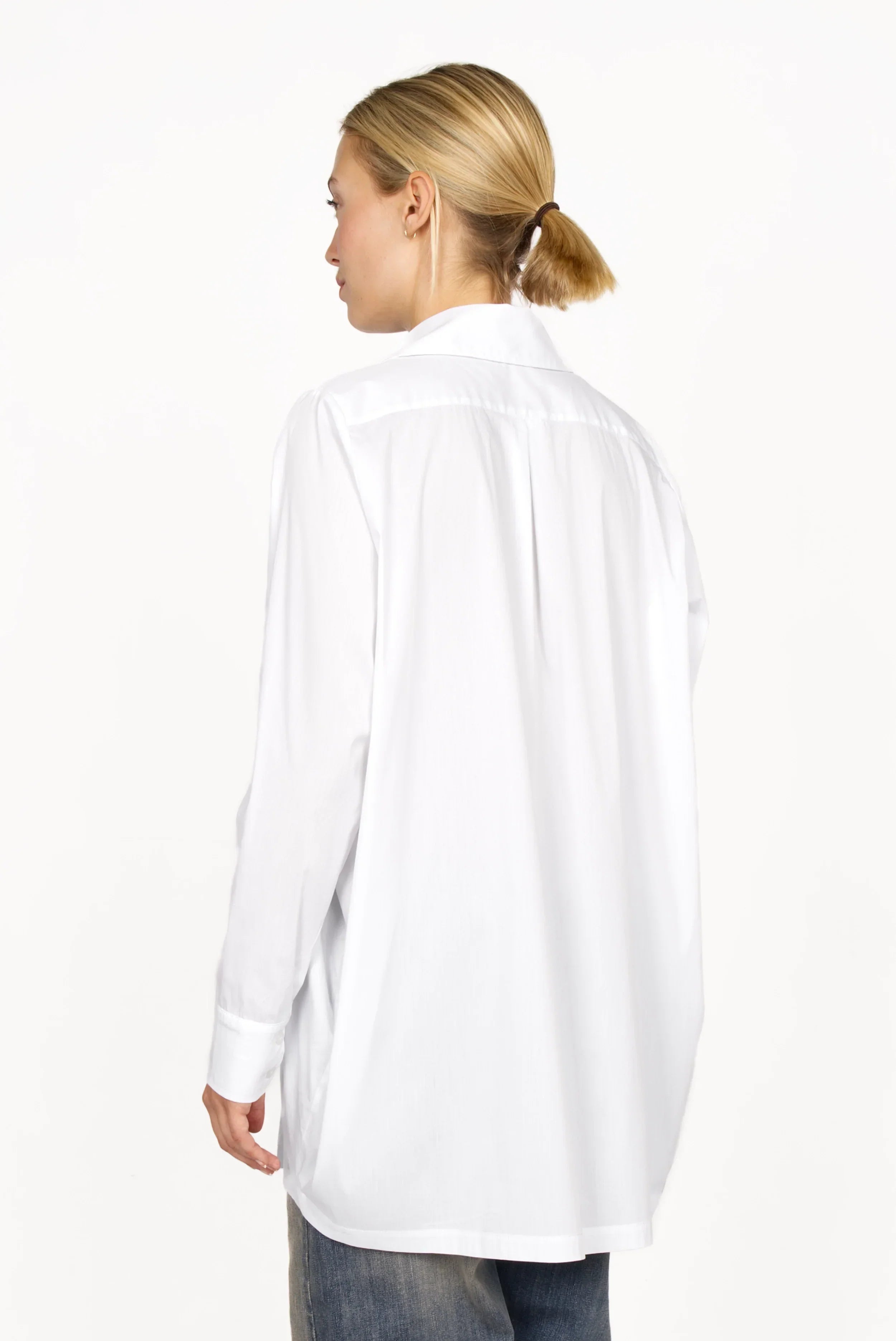 TAMIDA oversized shirt blouse with asymmetric button placket