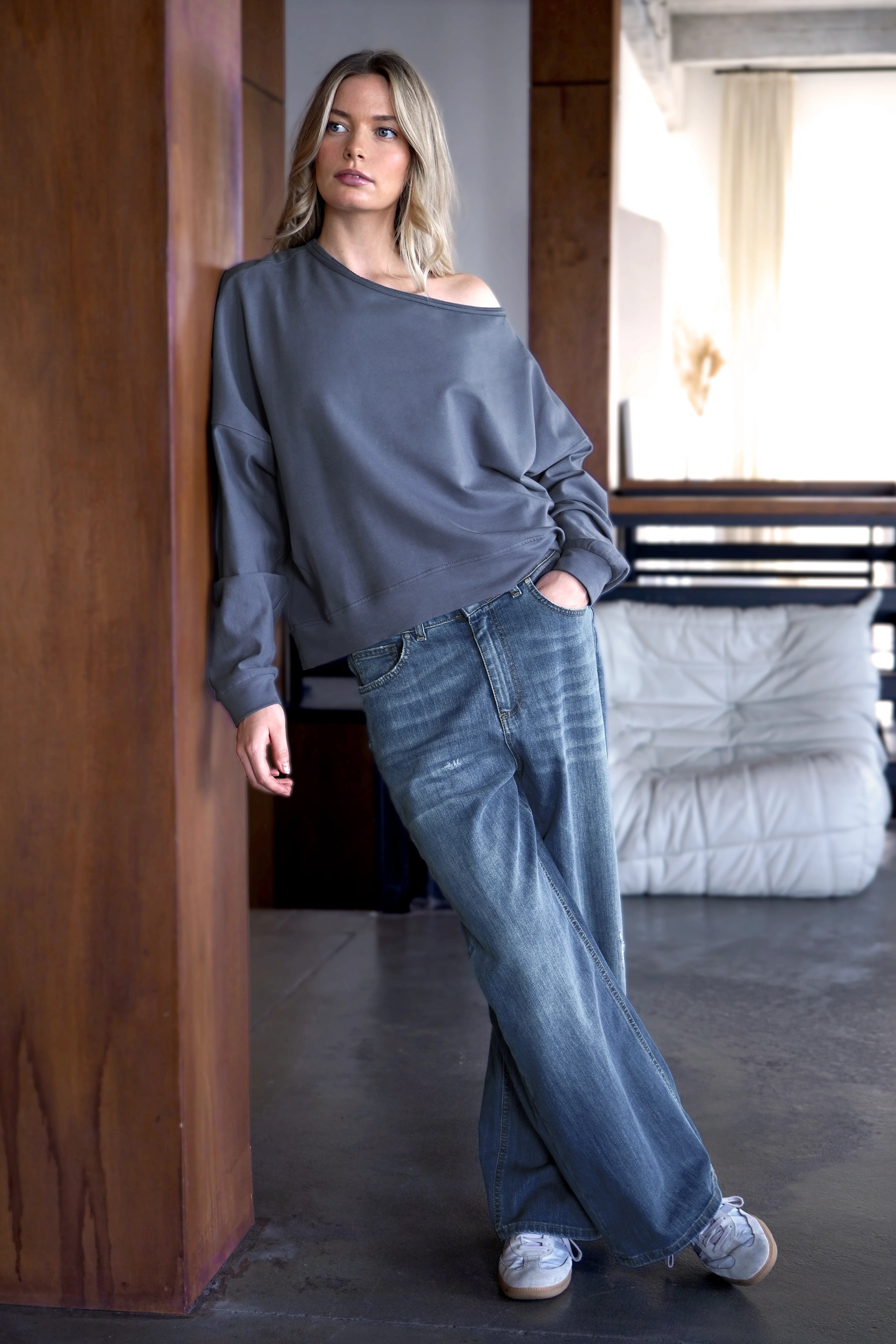 TIMAJ One Shoulder Sweater