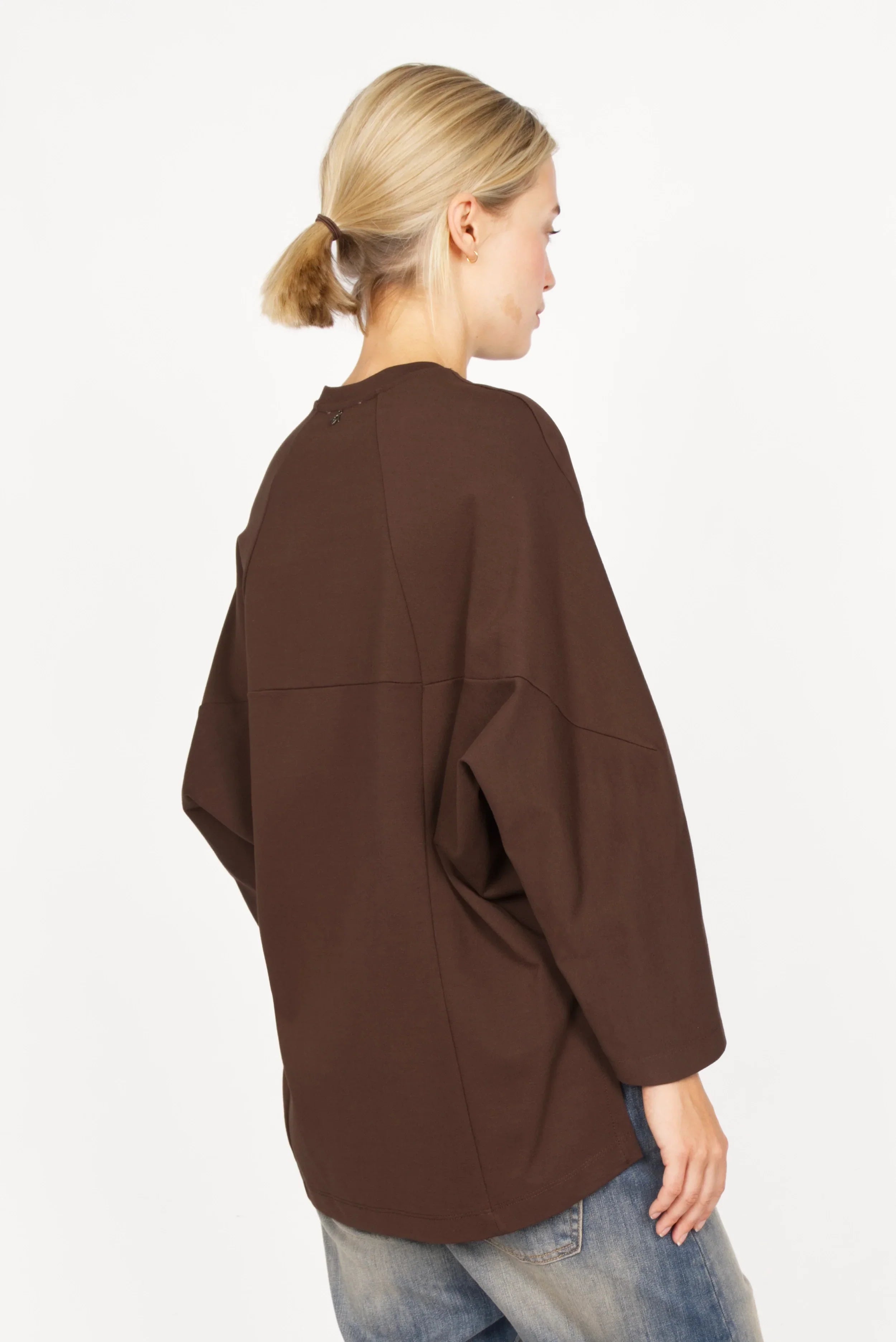 TOOVE Shirt made from medium-weight interlock jersey Caffee bean