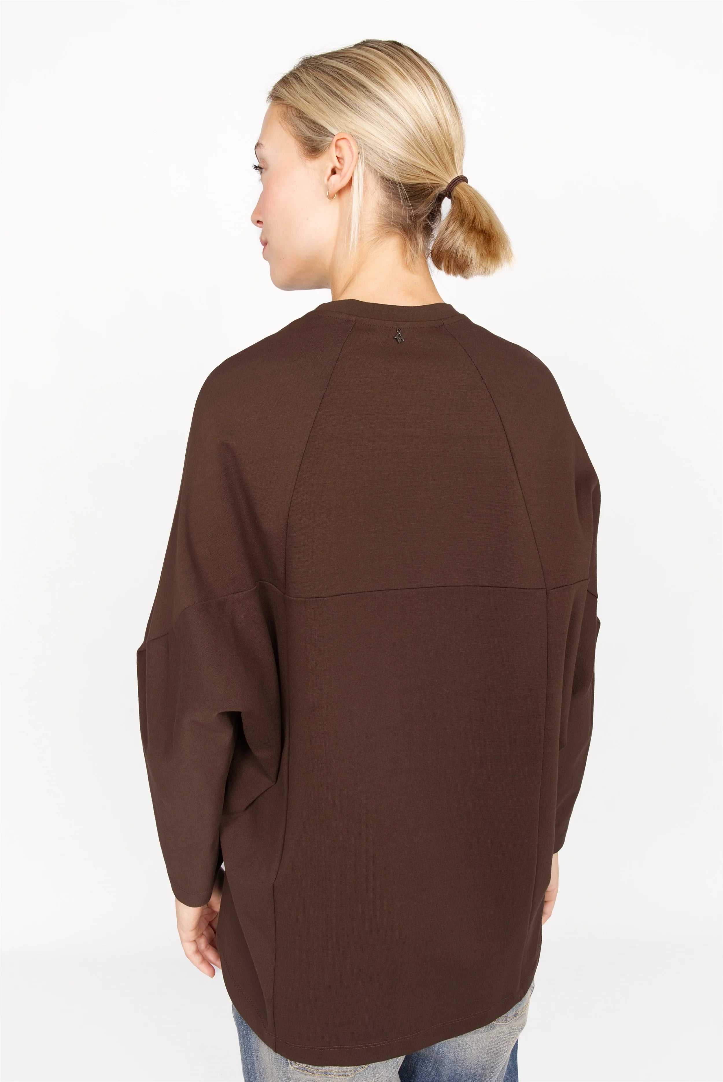 TOOVE Shirt made from medium-weight interlock jersey Caffee bean