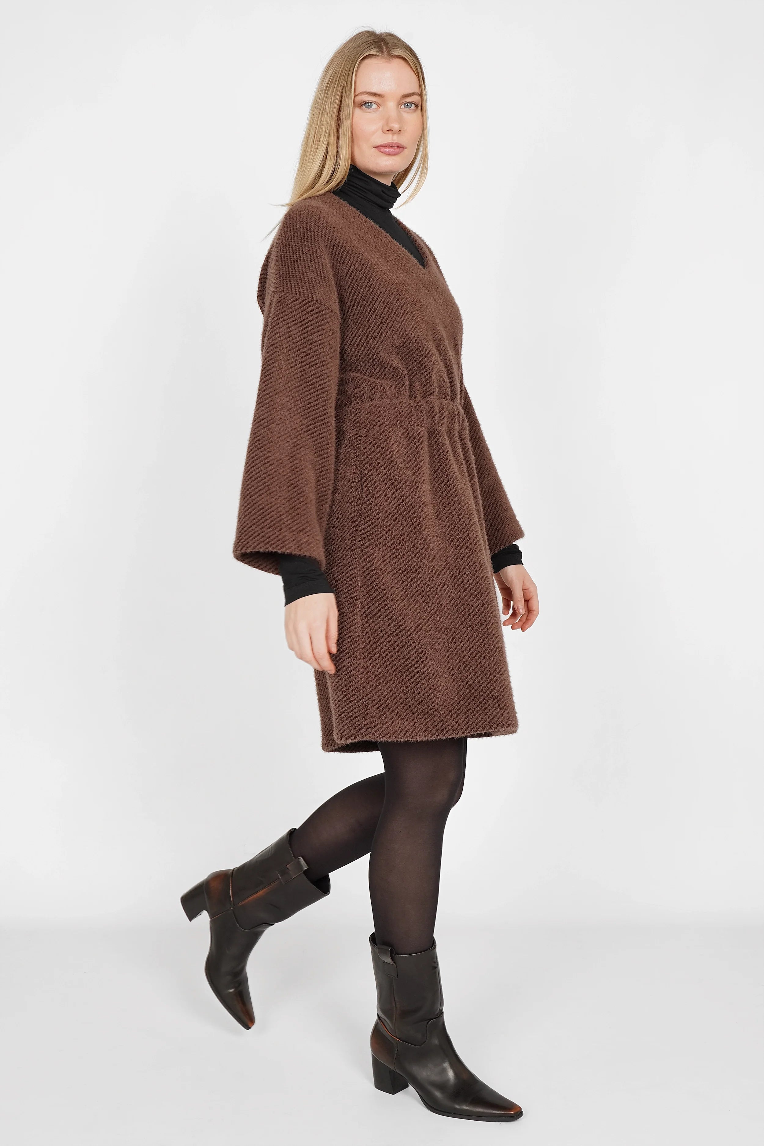 UJALE dress with velvety-soft short-haired fur texture