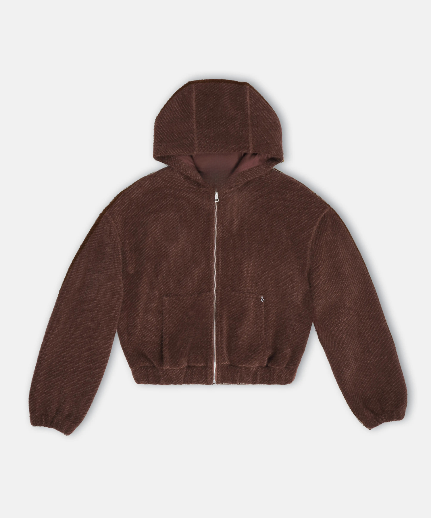 NAEMAI zip hoodie with velvety soft short-haired fur texture