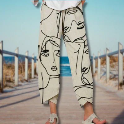 Madeleine - Artistic Print Trousers - Nora & Ivy Boutique
