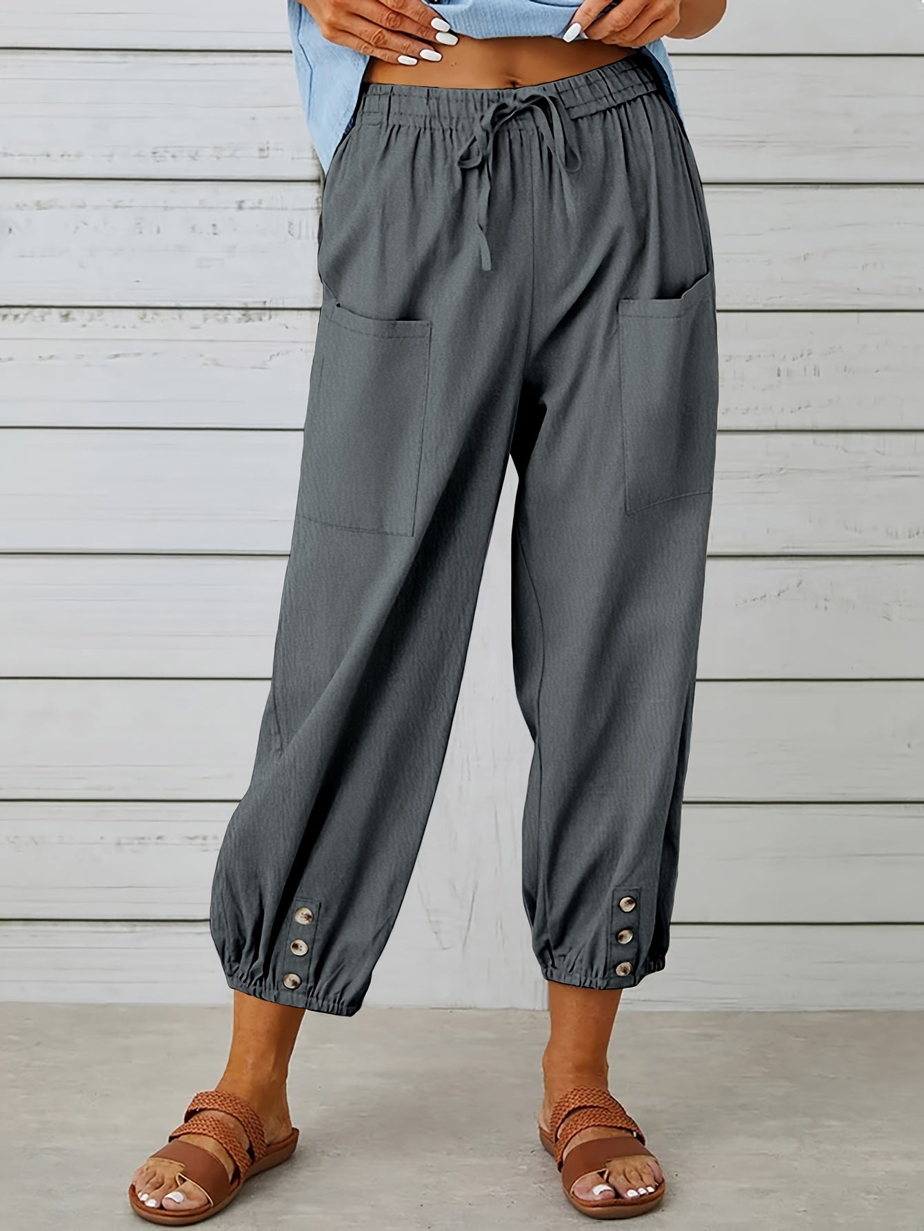 Kate - Wide Leg Capri Pants - Nora & Ivy Boutique