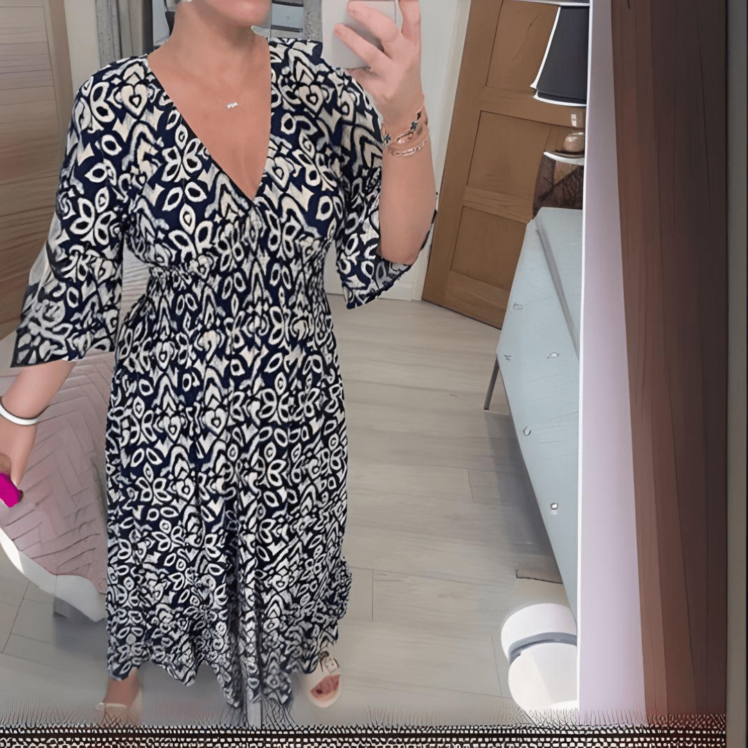 Amara | Boho Chic Printed Dress - Nora & Ivy Boutique