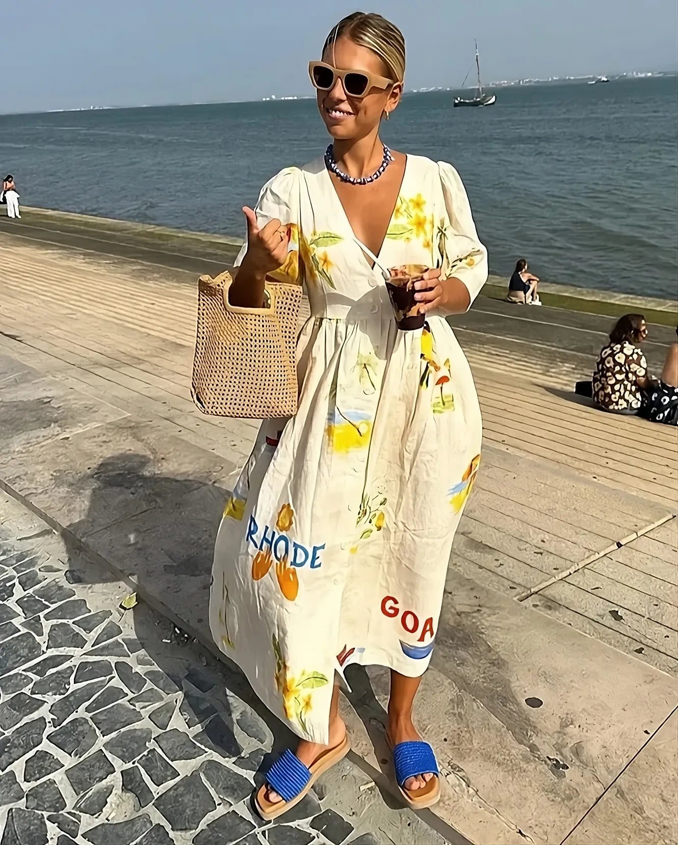 Jade | Lovely Greek Pattern Dress - Nora & Ivy Boutique