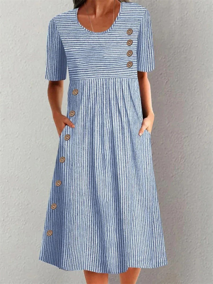 Mirella | Coastal Stripe Midi - Nora & Ivy Boutique