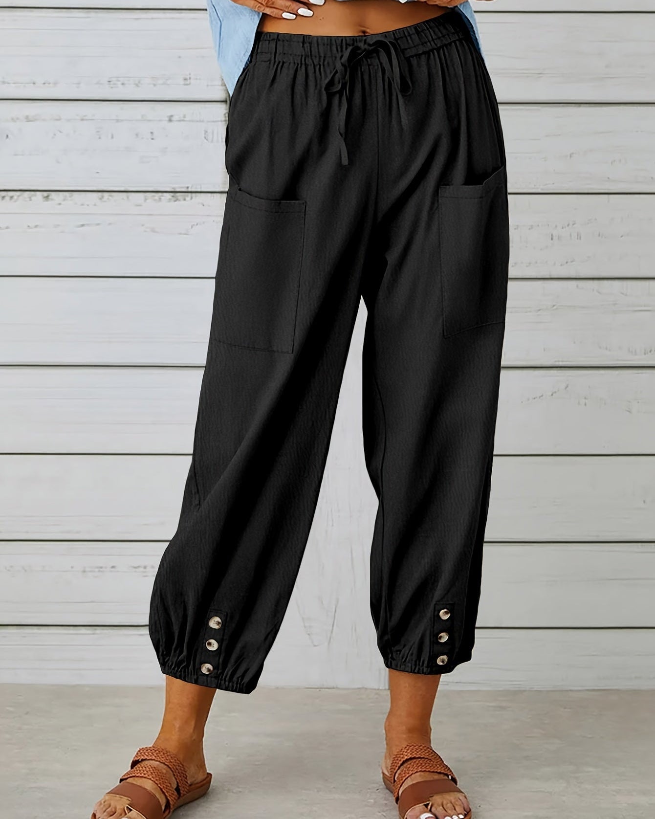 Kate - Wide Leg Capri Pants - Nora & Ivy Boutique