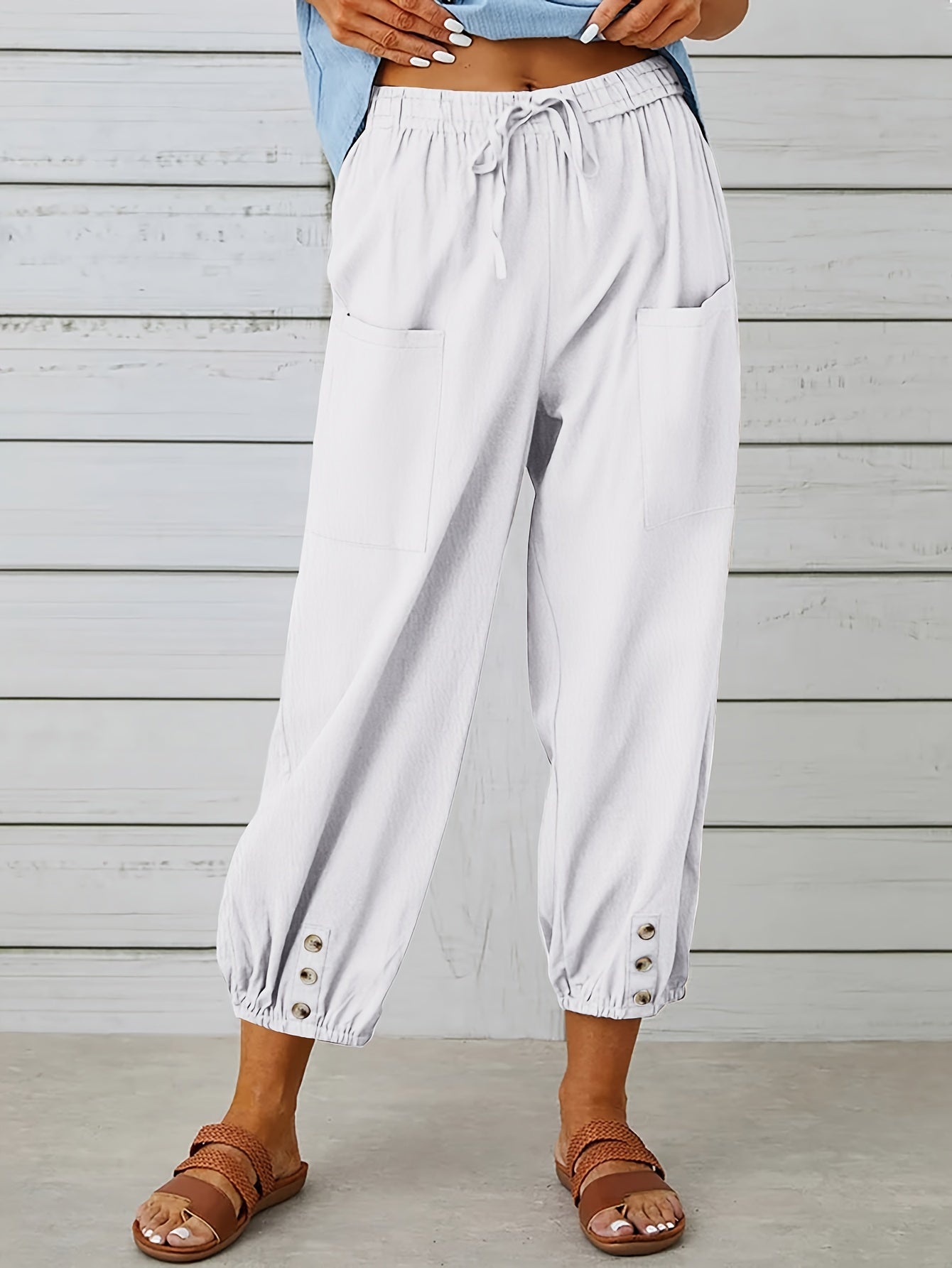 Kate - Wide Leg Capri Pants - Nora & Ivy Boutique