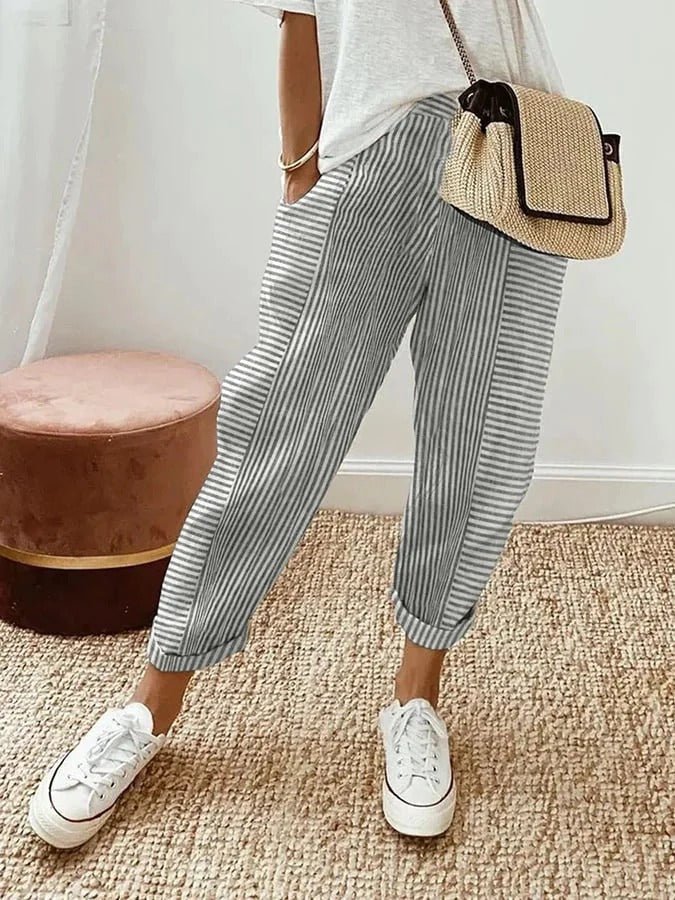 Mia – Timeless Stripe Trousers - Nora & Ivy Boutique