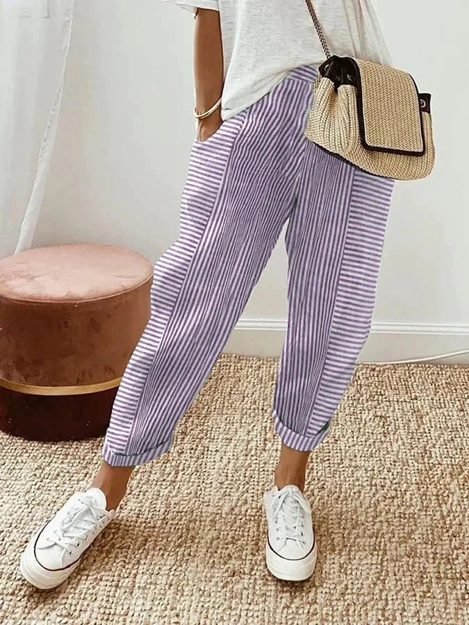 Mia – Timeless Stripe Trousers - Nora & Ivy Boutique