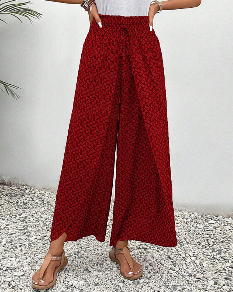 Julia - Printed Smocked Waist Trousers - Nora & Ivy Boutique