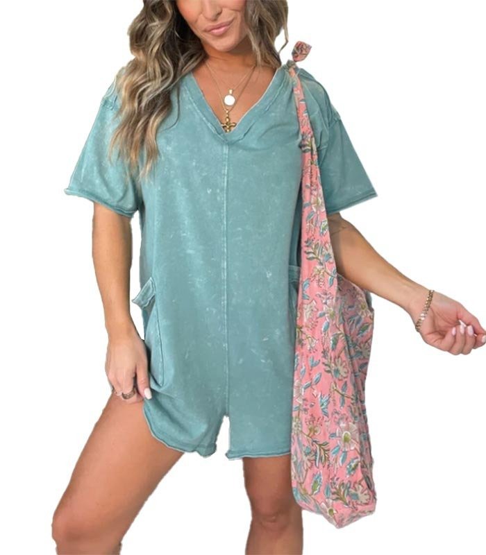 Maricel | Chic Washed Romper - Nora & Ivy Boutique