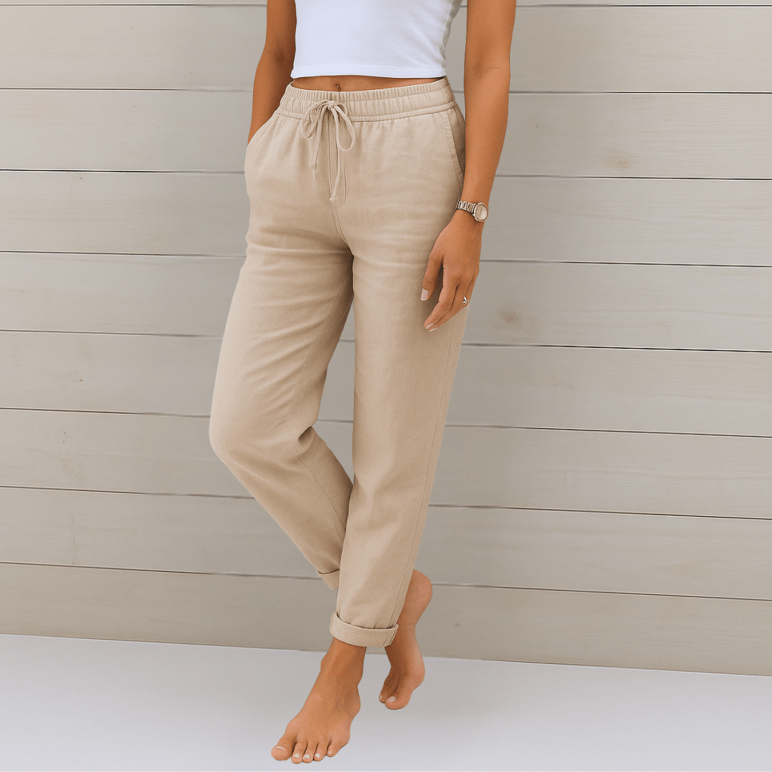 Indie - Premium Breathable Linen Stretch Trousers - Nora & Ivy Boutique