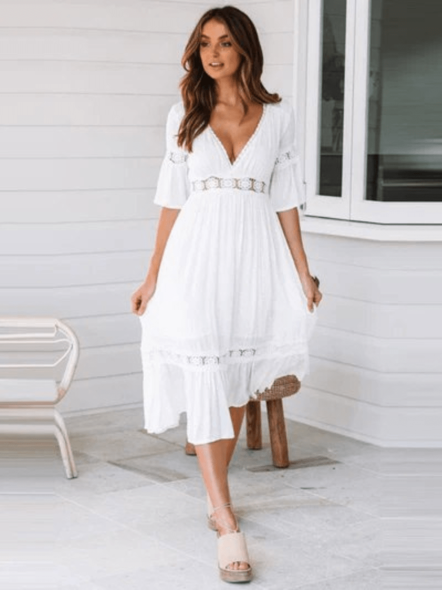 Clea | Effortless White Dress - Nora & Ivy Boutique