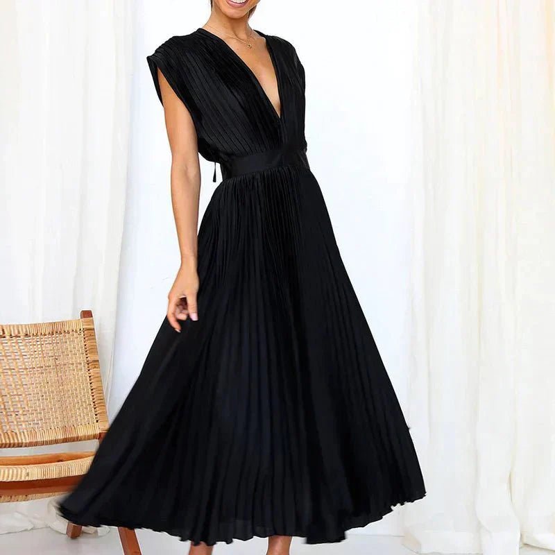 Gown | Graceful V - Neck Dress - Nora & Ivy Boutique