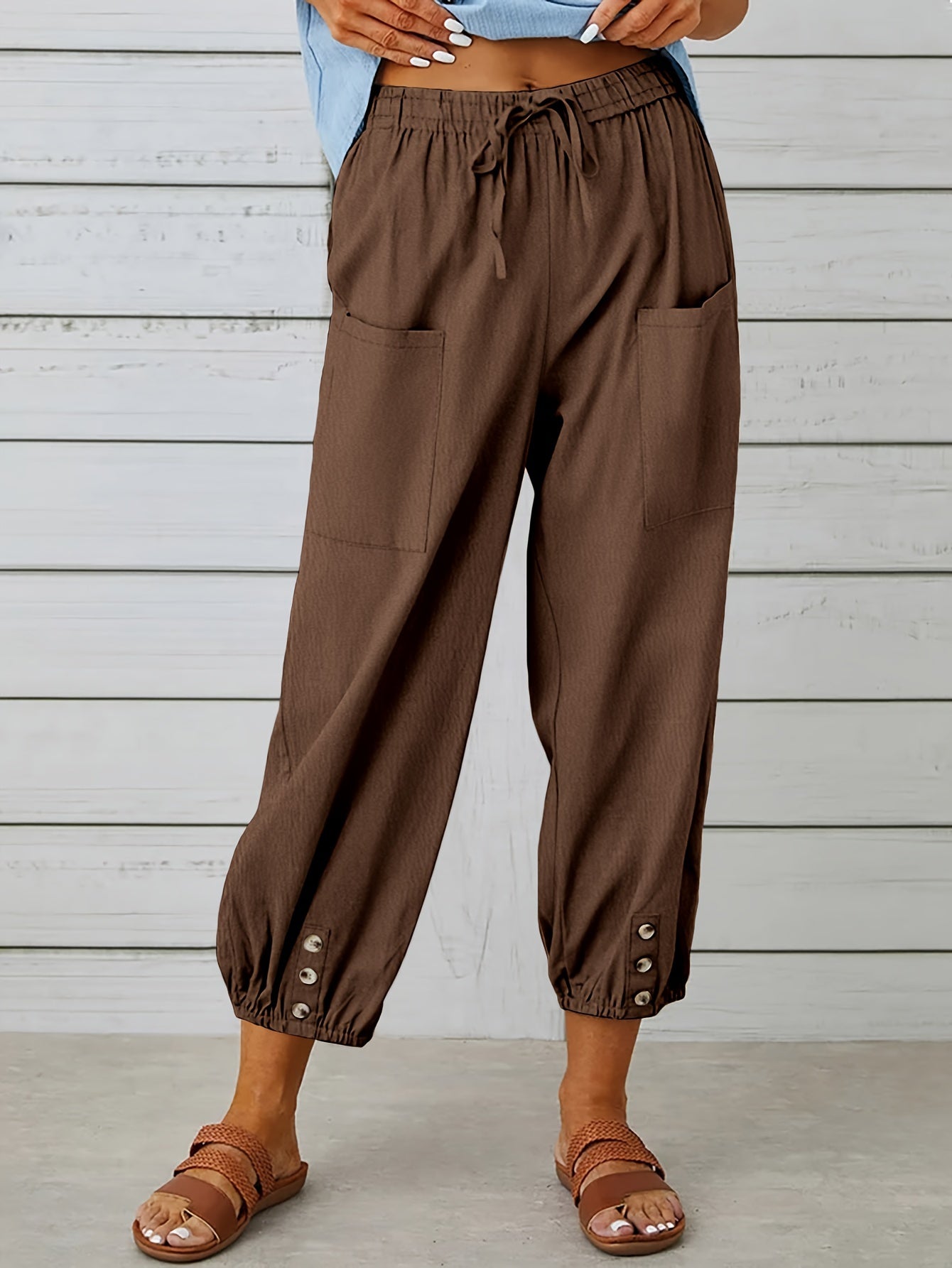 Kate - Wide Leg Capri Pants - Nora & Ivy Boutique