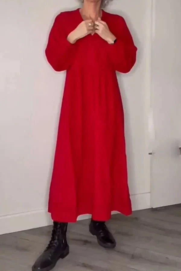 Penelope | V - Neck Linen Dress - Nora & Ivy Boutique