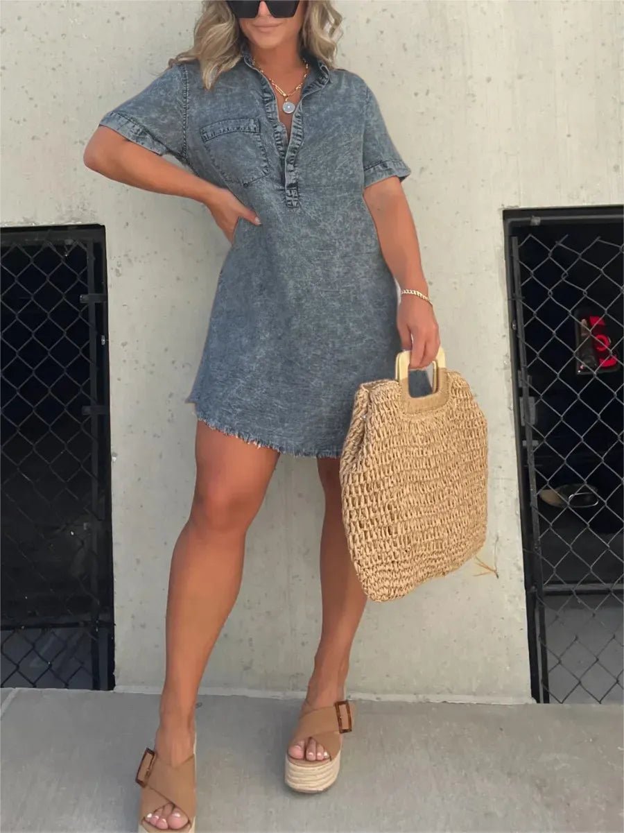 Levia | Summer Washed Shirt Dress - Nora & Ivy Boutique