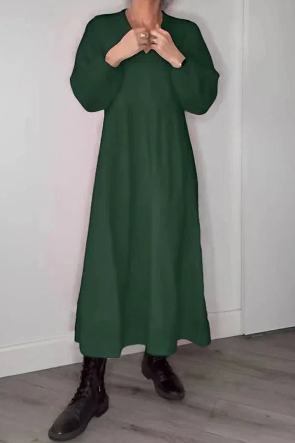 Penelope | V - Neck Linen Dress - Nora & Ivy Boutique