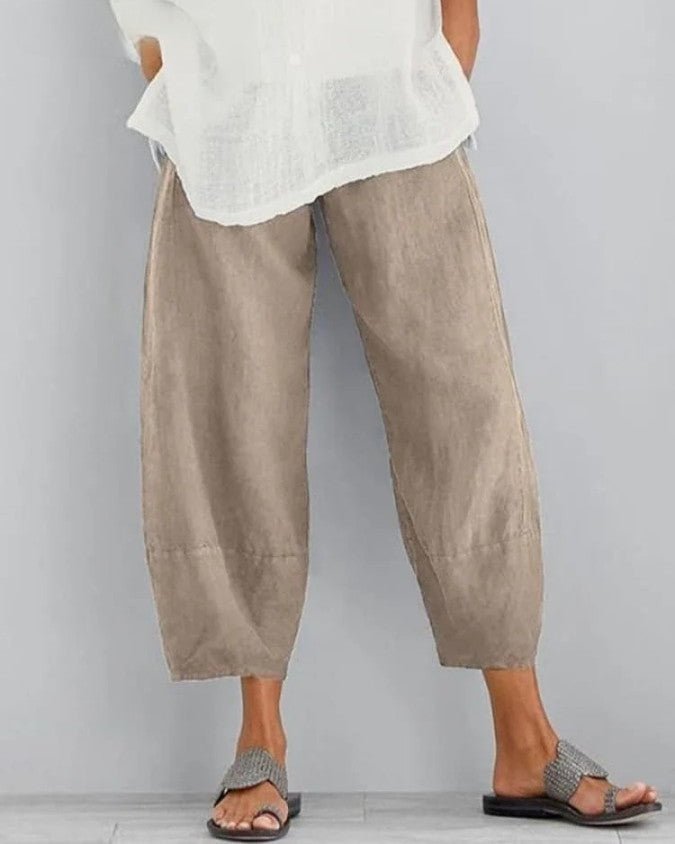 Sophie - Linnen Breeze Cropped Trousers - Nora & Ivy Boutique