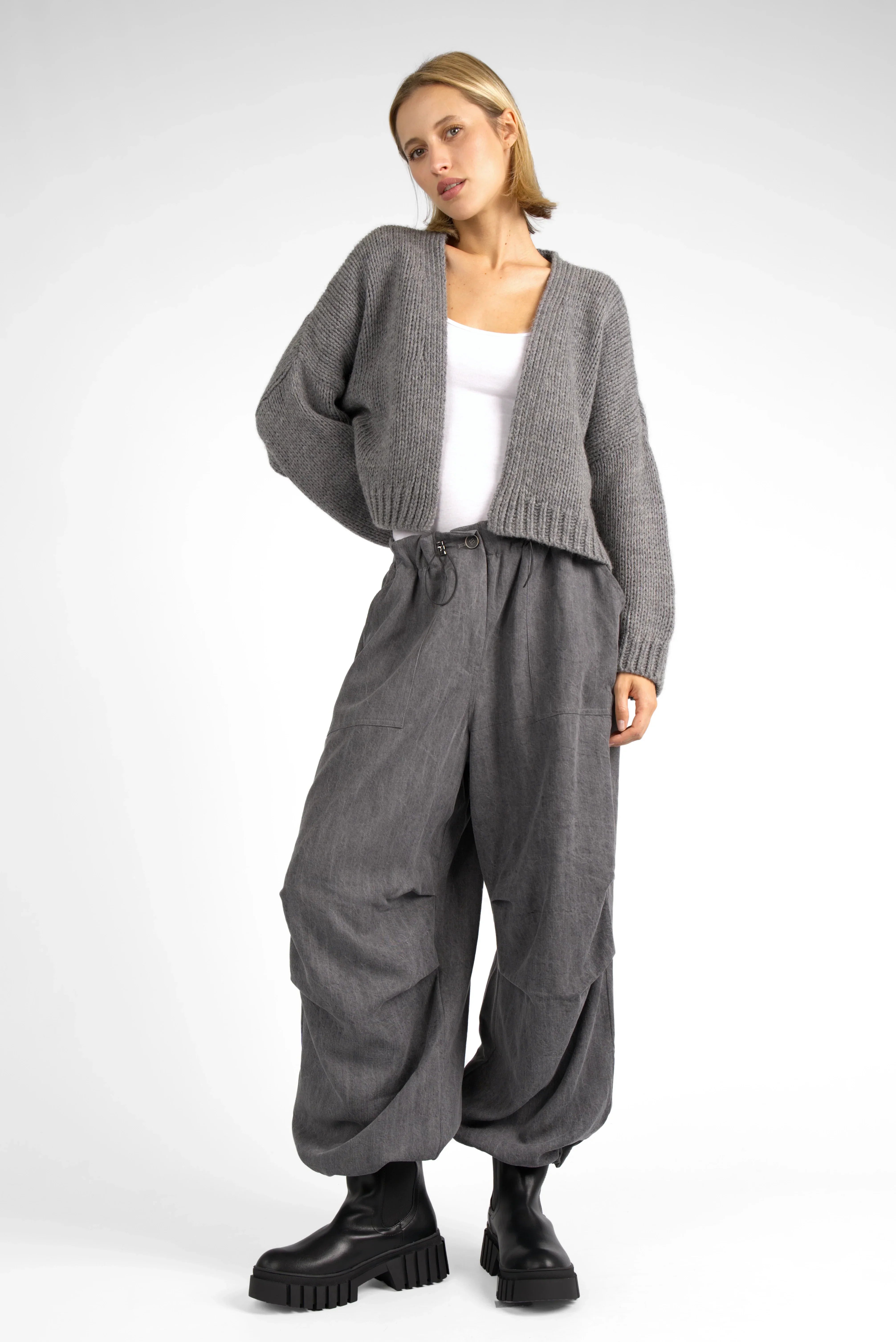ALIXA cropped knit cardigan