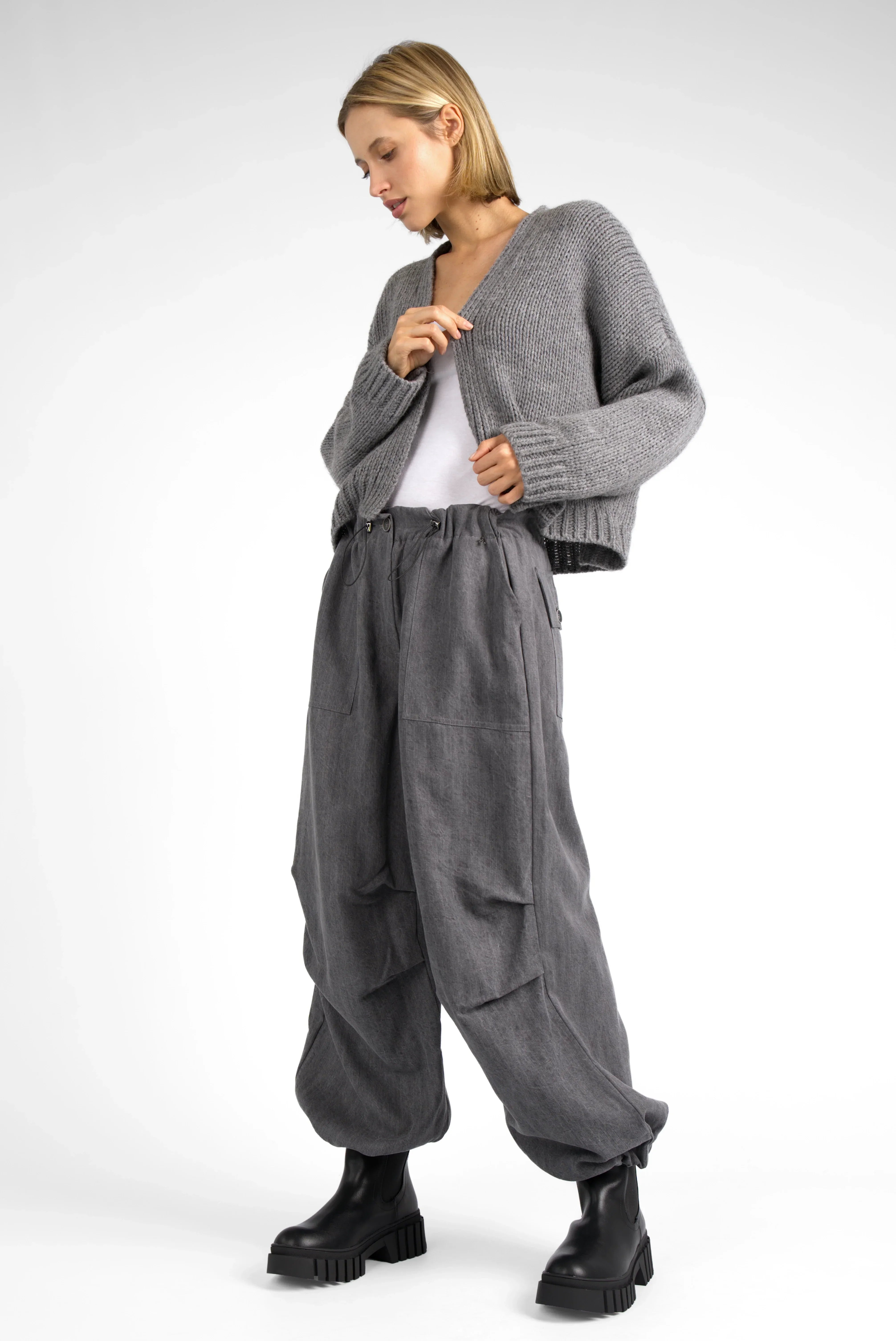 ALIXA cropped knit cardigan