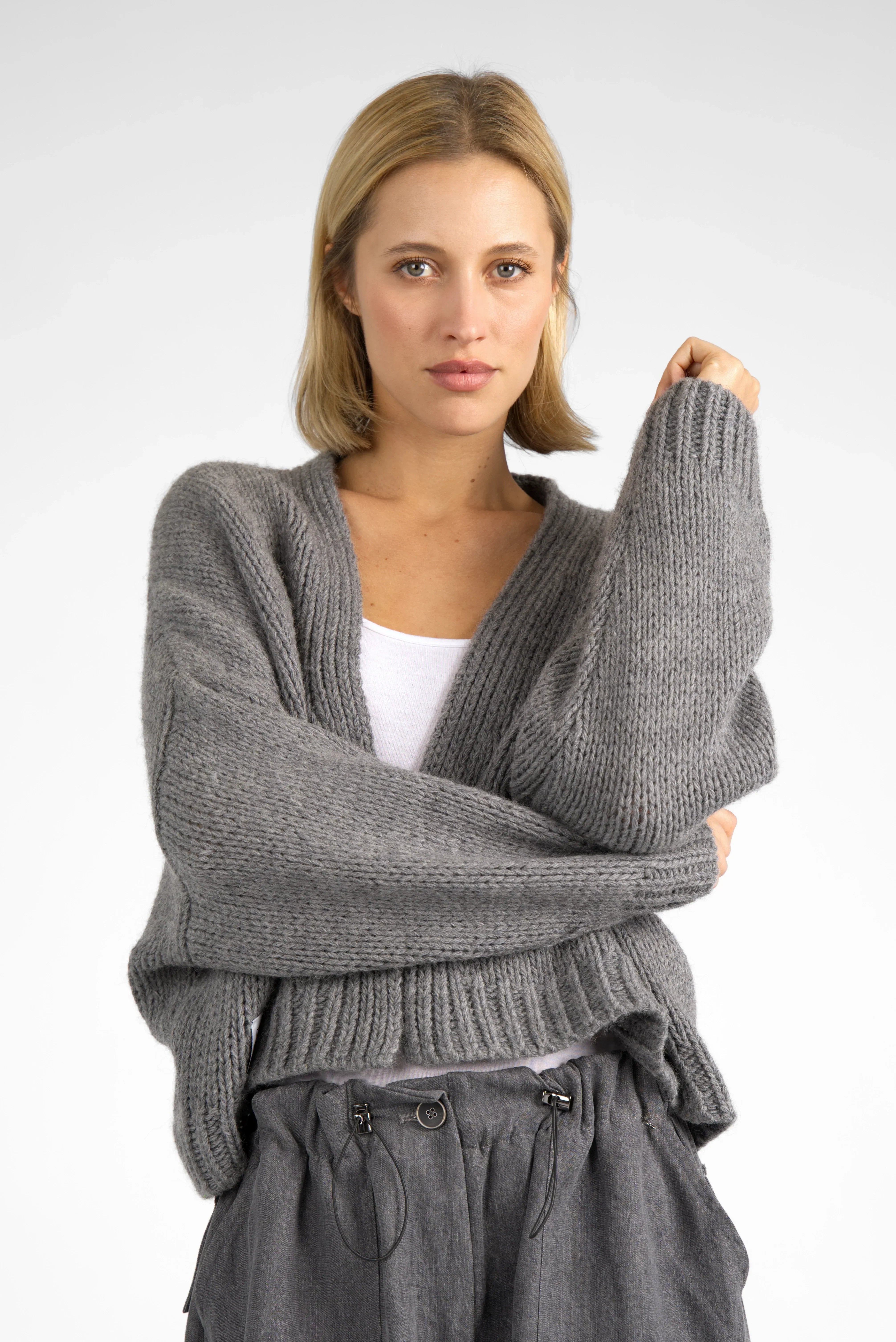 ALIXA cropped knit cardigan