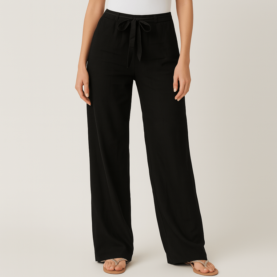 Stella - Elegant Tie Waist Linen Pants - Nora & Ivy Boutique