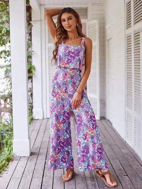 Nympha | Floral Wide - leg Jumpsuit - Nora & Ivy Boutique