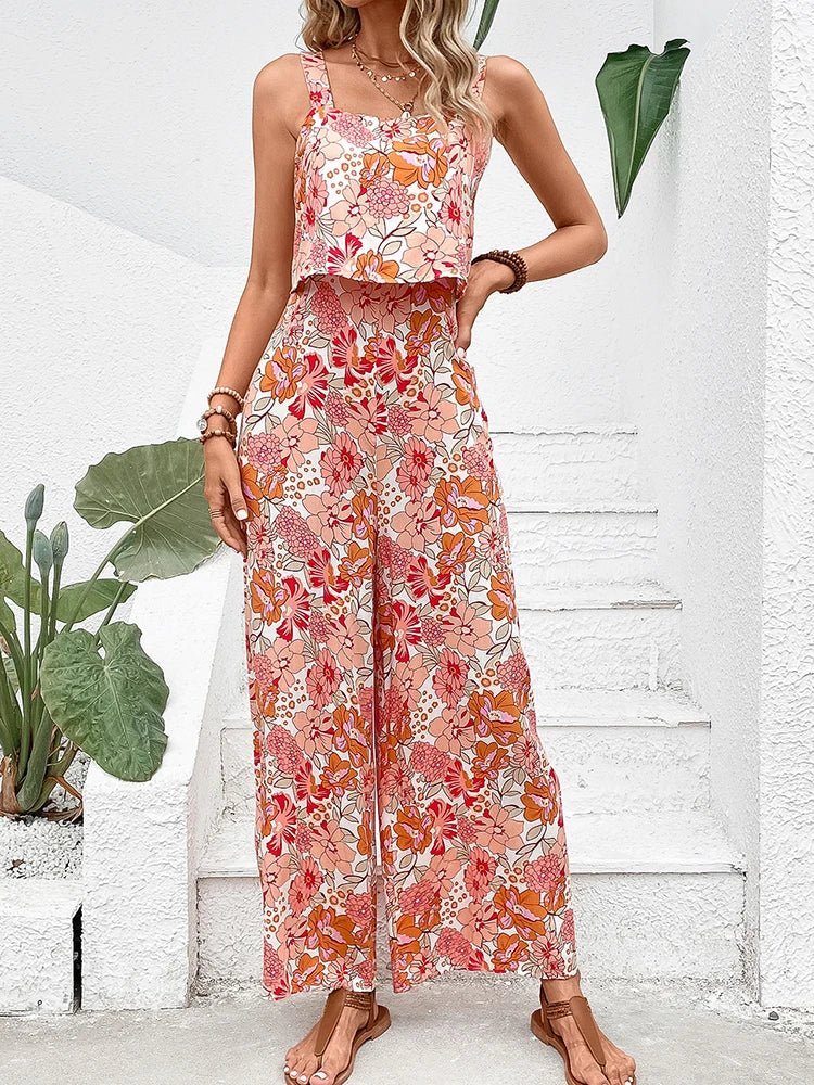 Nympha | Floral Wide - leg Jumpsuit - Nora & Ivy Boutique
