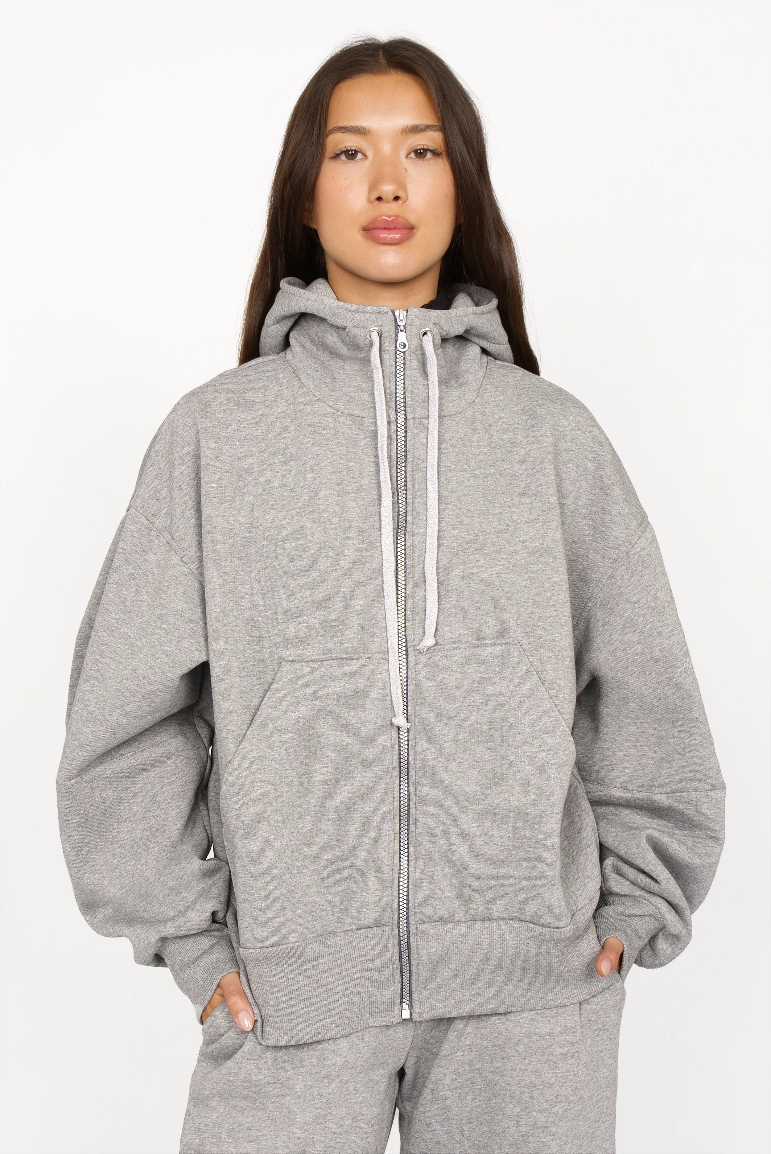 HEDIE Zip-Hoodie Grey melange