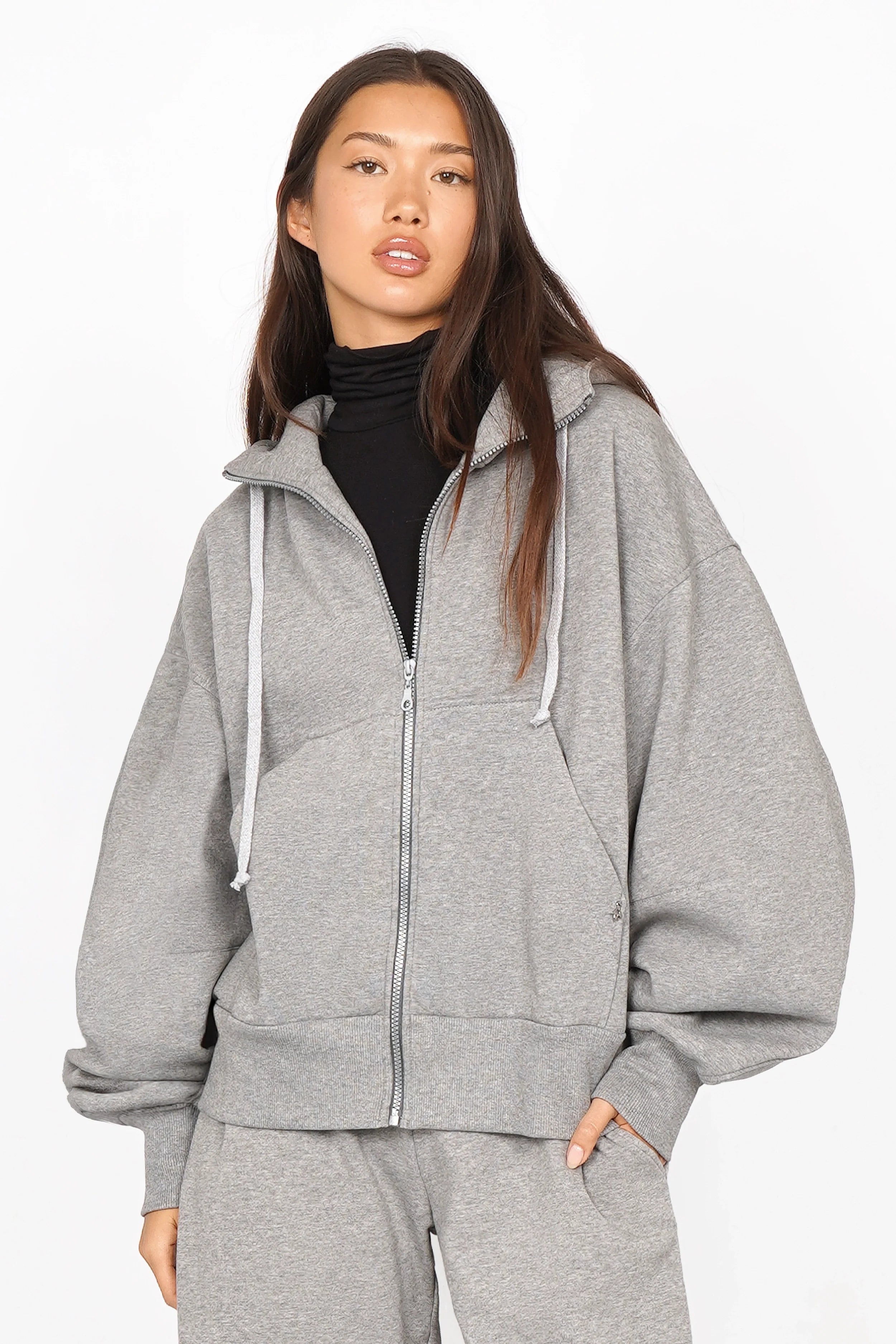 HEDIE Zip-Hoodie Grey melange