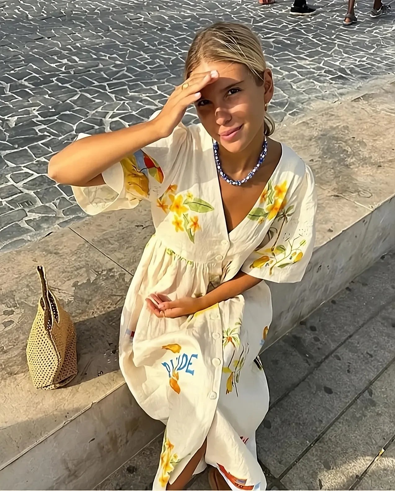 Jade | Lovely Greek Pattern Dress - Nora & Ivy Boutique