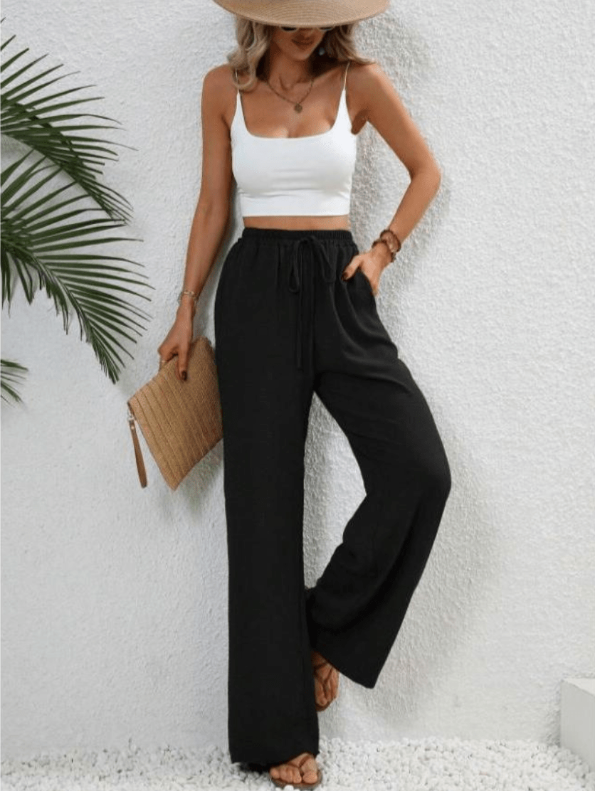 FISHA™ – Classic High Waist Wide Leg Trousers - Nora & Ivy Boutique