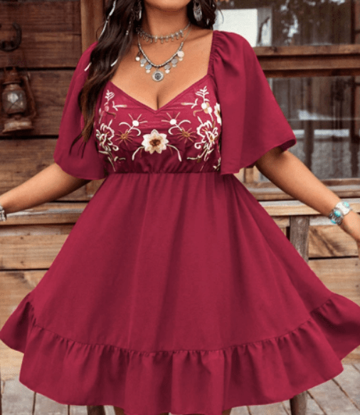 Rowanne | Embroidered Flowy Dress - Nora & Ivy Boutique