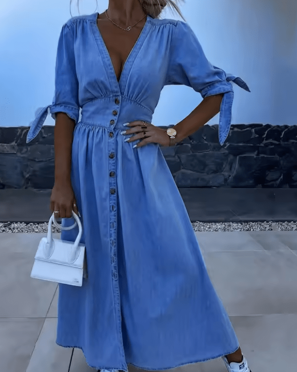 Sabrina | Classic Button Dress - Nora & Ivy Boutique