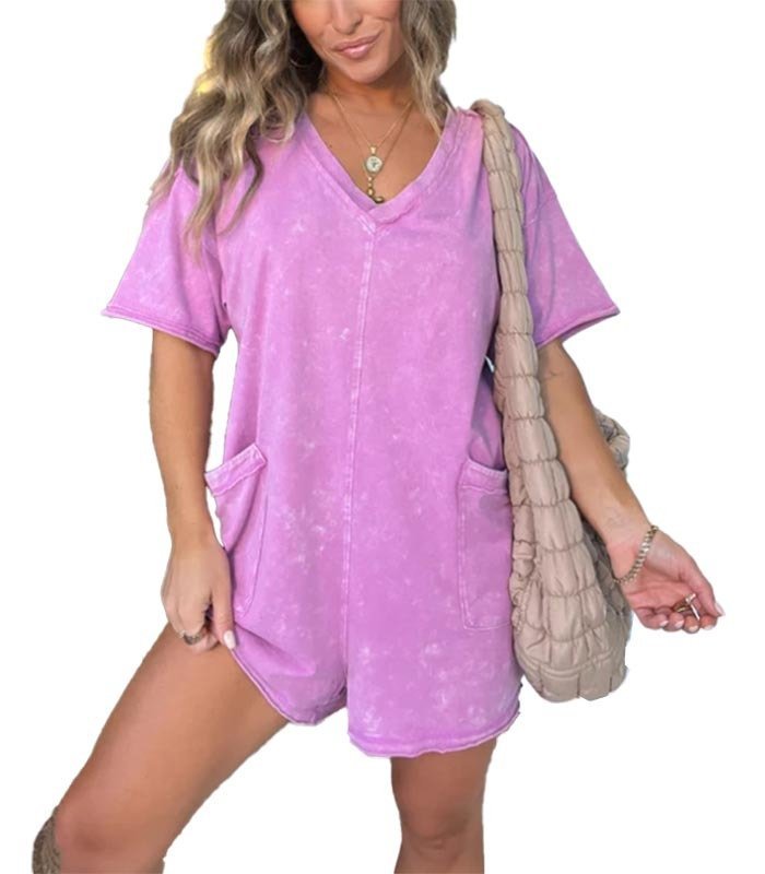 Maricel | Chic Washed Romper - Nora & Ivy Boutique