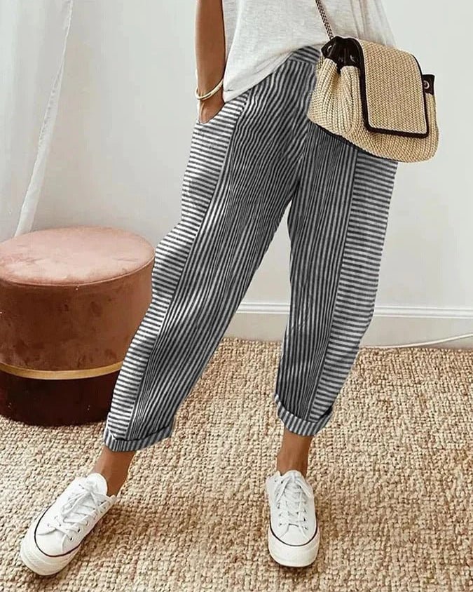 Mia – Timeless Stripe Trousers - Nora & Ivy Boutique