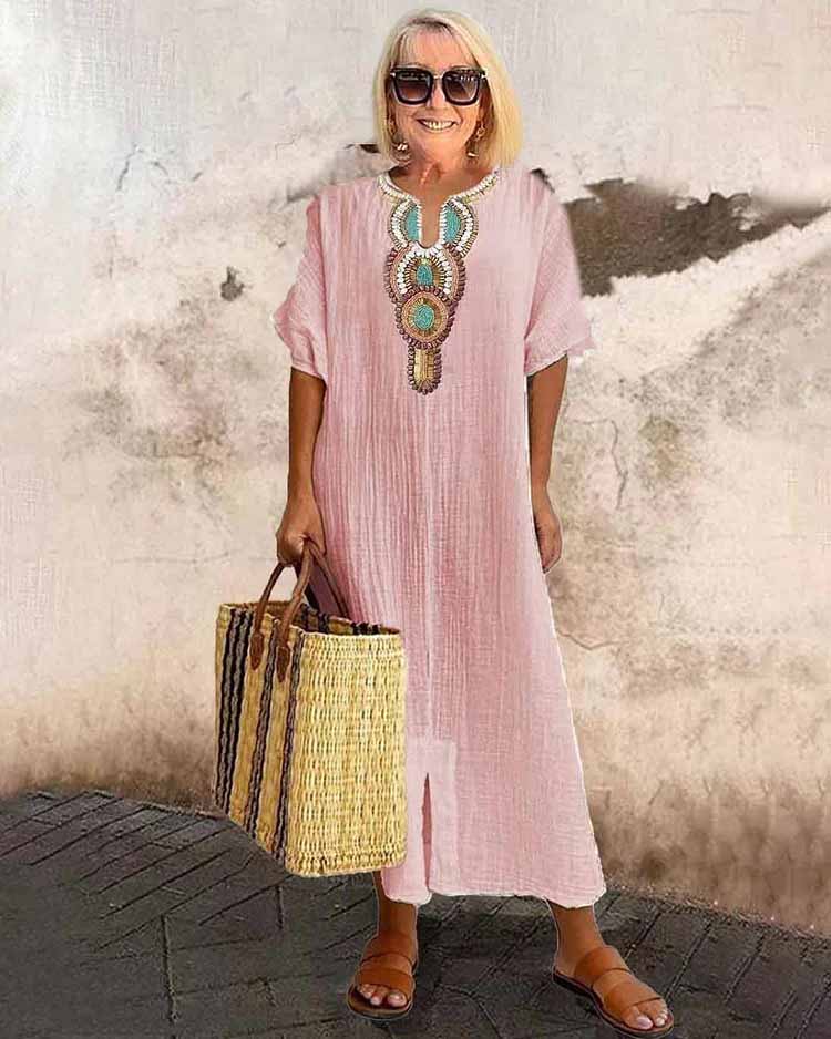 Leilany | Embroidered Beauty Dress - Nora & Ivy Boutique