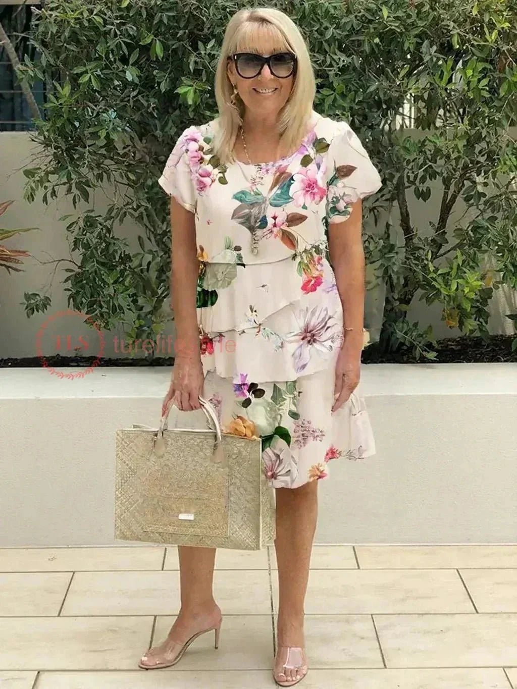 Jenna | Cascading Floral Dress - Nora & Ivy Boutique