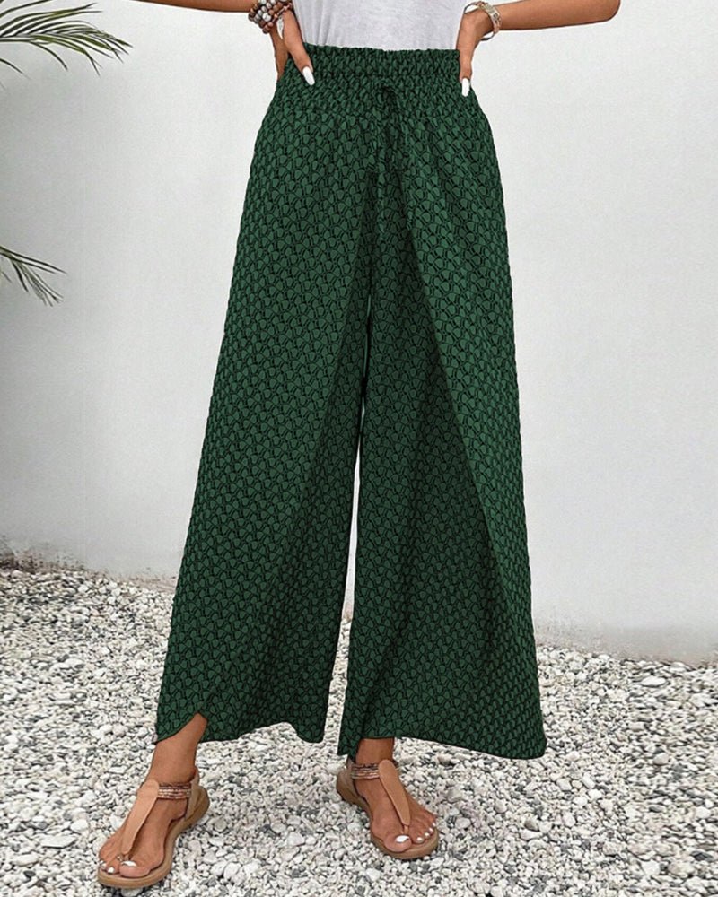 Julia - Printed Smocked Waist Trousers - Nora & Ivy Boutique