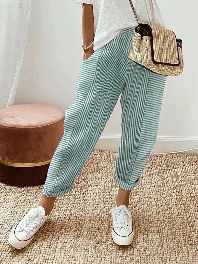 Mia – Timeless Stripe Trousers - Nora & Ivy Boutique