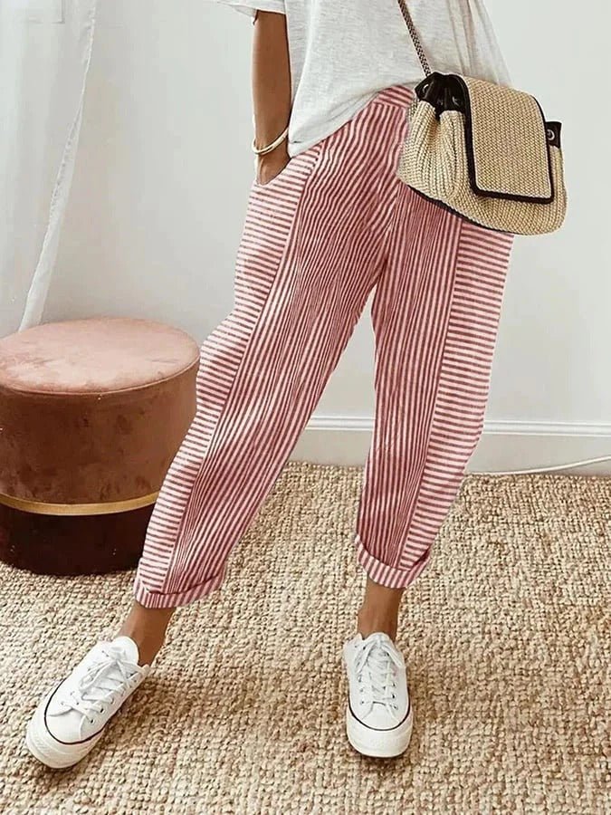 Mia – Timeless Stripe Trousers - Nora & Ivy Boutique